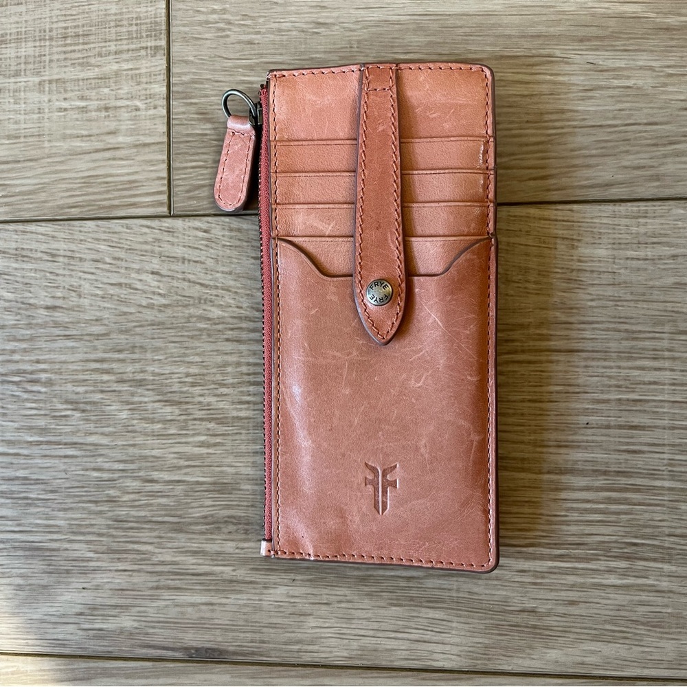 Frye Mellisa Snap Card Wallet Pink color